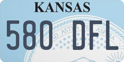 KS license plate 580DFL