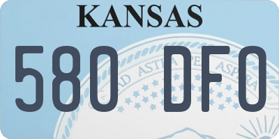 KS license plate 580DFO