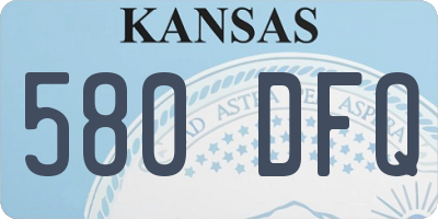 KS license plate 580DFQ