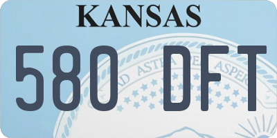 KS license plate 580DFT
