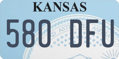 KS license plate 580DFU