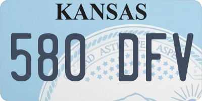 KS license plate 580DFV
