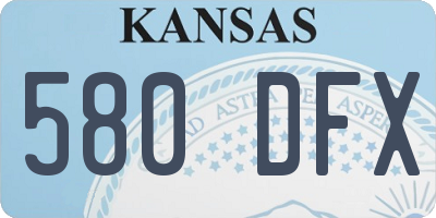 KS license plate 580DFX