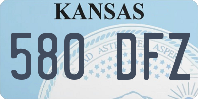 KS license plate 580DFZ