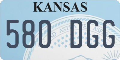 KS license plate 580DGG