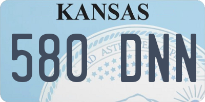 KS license plate 580DNN