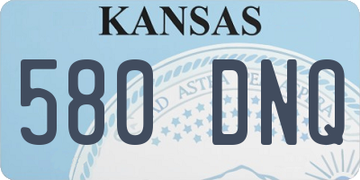 KS license plate 580DNQ