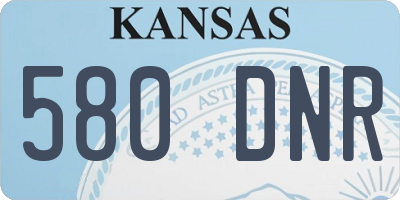 KS license plate 580DNR