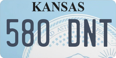 KS license plate 580DNT