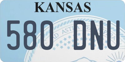 KS license plate 580DNU