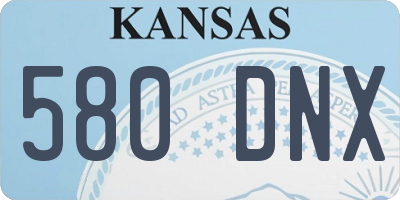 KS license plate 580DNX