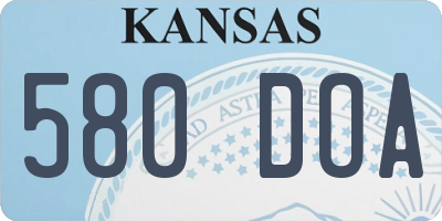 KS license plate 580DOA