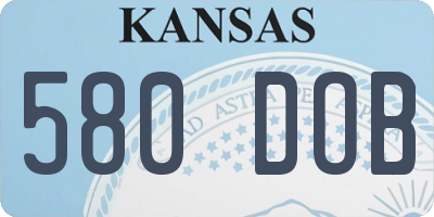 KS license plate 580DOB