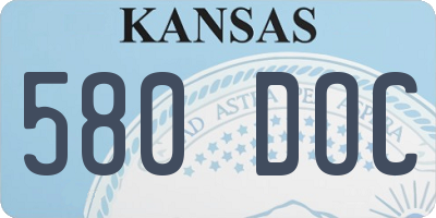 KS license plate 580DOC