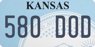 KS license plate 580DOD