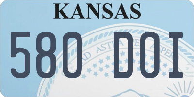 KS license plate 580DOI