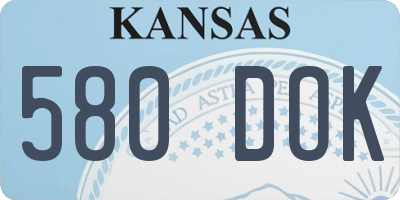 KS license plate 580DOK