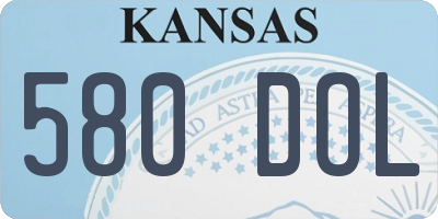 KS license plate 580DOL