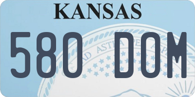 KS license plate 580DOM