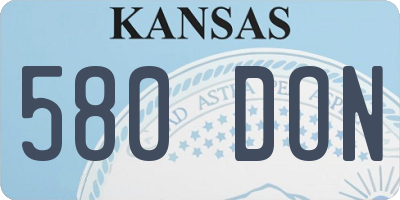 KS license plate 580DON