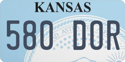 KS license plate 580DOR