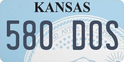 KS license plate 580DOS