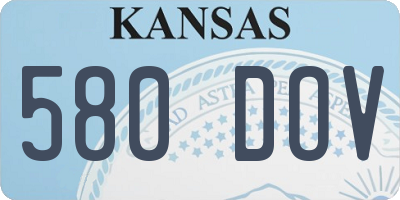 KS license plate 580DOV