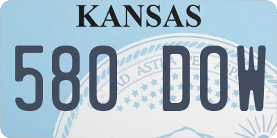 KS license plate 580DOW