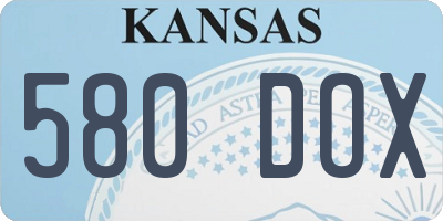 KS license plate 580DOX