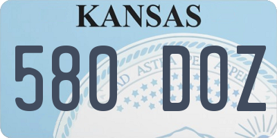 KS license plate 580DOZ
