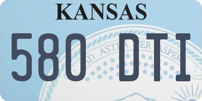 KS license plate 580DTI
