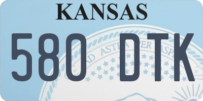 KS license plate 580DTK