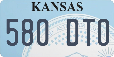 KS license plate 580DTO