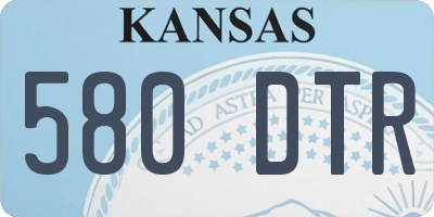 KS license plate 580DTR