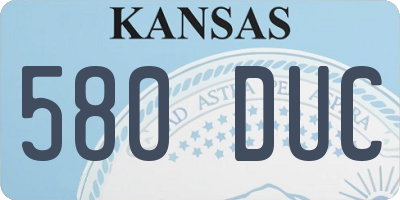 KS license plate 580DUC