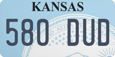 KS license plate 580DUD