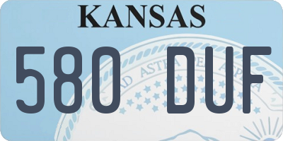 KS license plate 580DUF