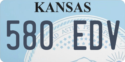 KS license plate 580EDV