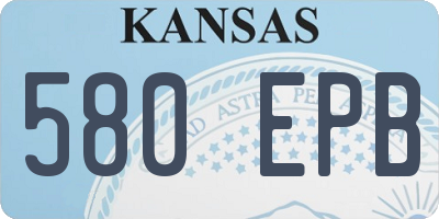 KS license plate 580EPB
