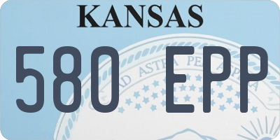 KS license plate 580EPP