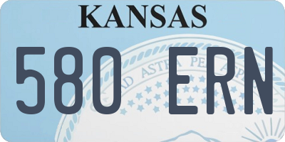 KS license plate 580ERN