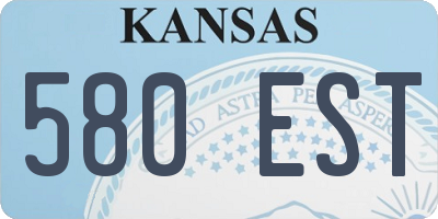 KS license plate 580EST