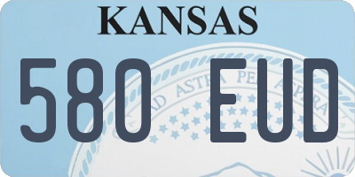 KS license plate 580EUD