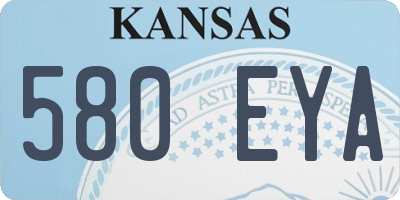 KS license plate 580EYA
