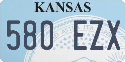 KS license plate 580EZX
