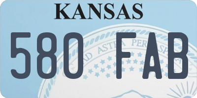 KS license plate 580FAB