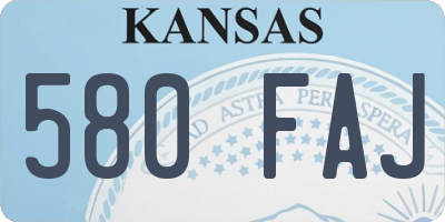 KS license plate 580FAJ