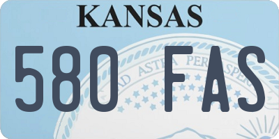 KS license plate 580FAS
