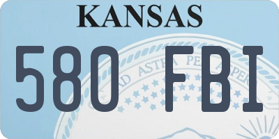 KS license plate 580FBI