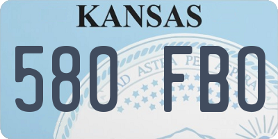 KS license plate 580FBO
